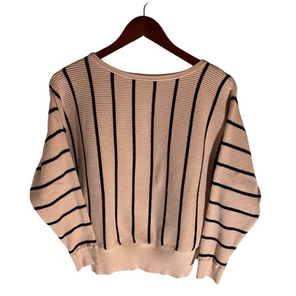 Catherine Malandrino Striped Sweater, Soft Pink. Size Medium - Picture 6 of 16